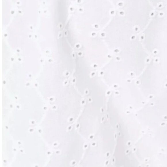 Lilly Pulitzer White Ditsy Vine Eyelet Short Puff Sleeved XL Blouse 🆕📦⌚🏃💨⚡🚚 - Picture 7 of 16